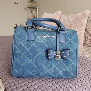 Juicy Couture Denim Blue Handbag with Bow Accent